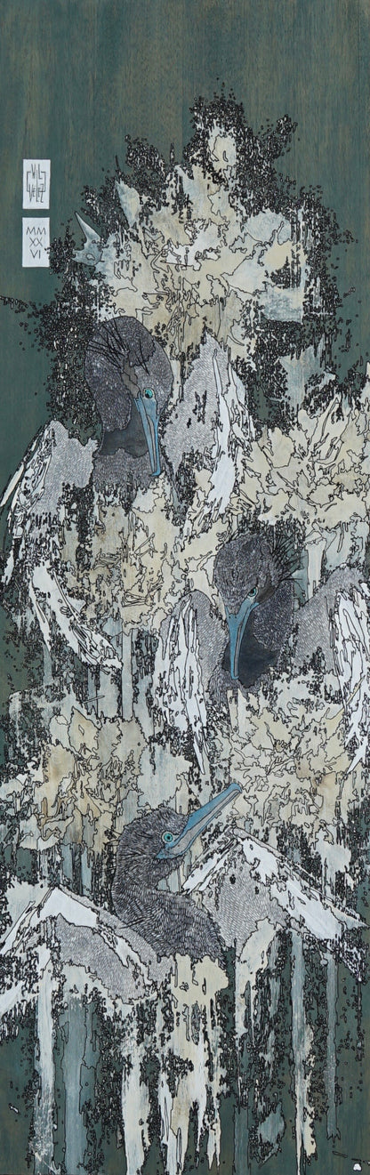 “Cormorants in the Corrosive Shine" (2026).